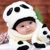 Touca e cachecol panda